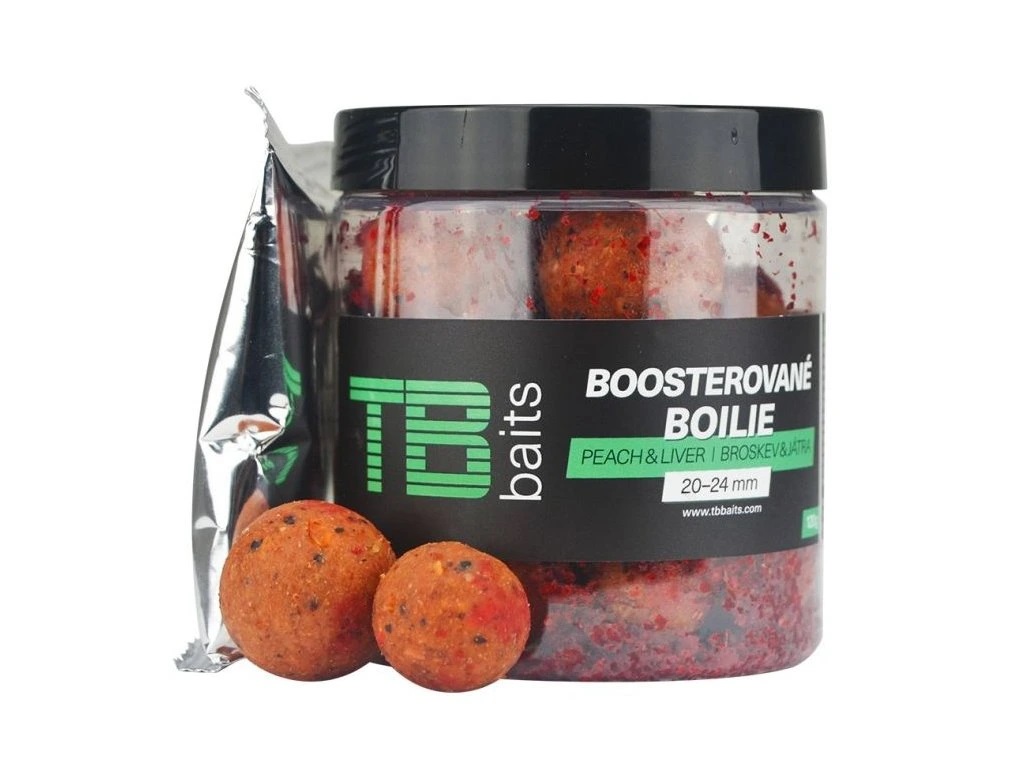 TB Baits Boosted Boilie Peach & liver 120 g 20-24 mm